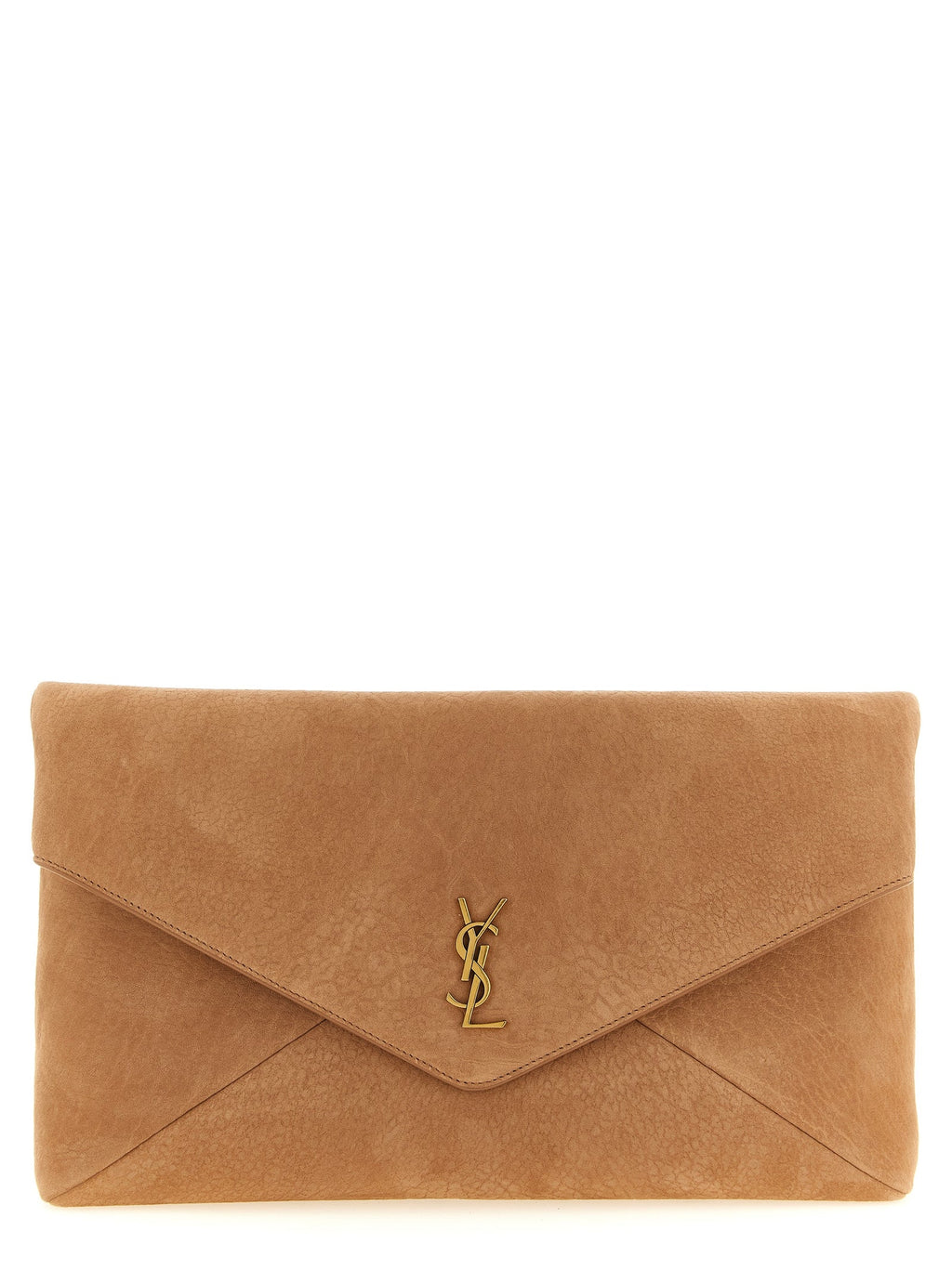 Saint Laurent Brown Lamb Leather Clutch Bag Saint Laurent