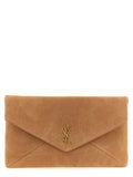 Saint Laurent Brown Lamb Leather Clutch Bag Saint Laurent