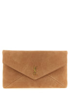 Saint Laurent Brown Lamb Leather Clutch Bag Saint Laurent