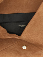 Saint Laurent Brown Lamb Leather Clutch Bag Saint Laurent