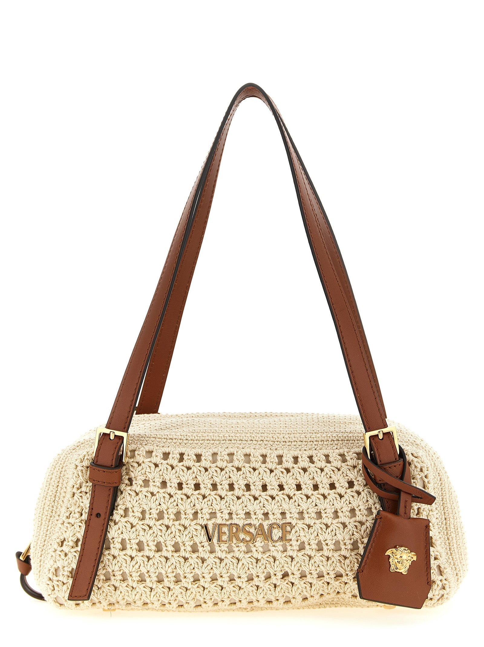 Versace Beige Cotton Shoulder Bag Versace