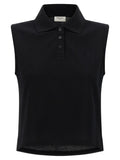 Saint Laurent Black Cotton Polo Shirt Saint Laurent