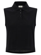 Saint Laurent Black Cotton Polo Shirt Saint Laurent