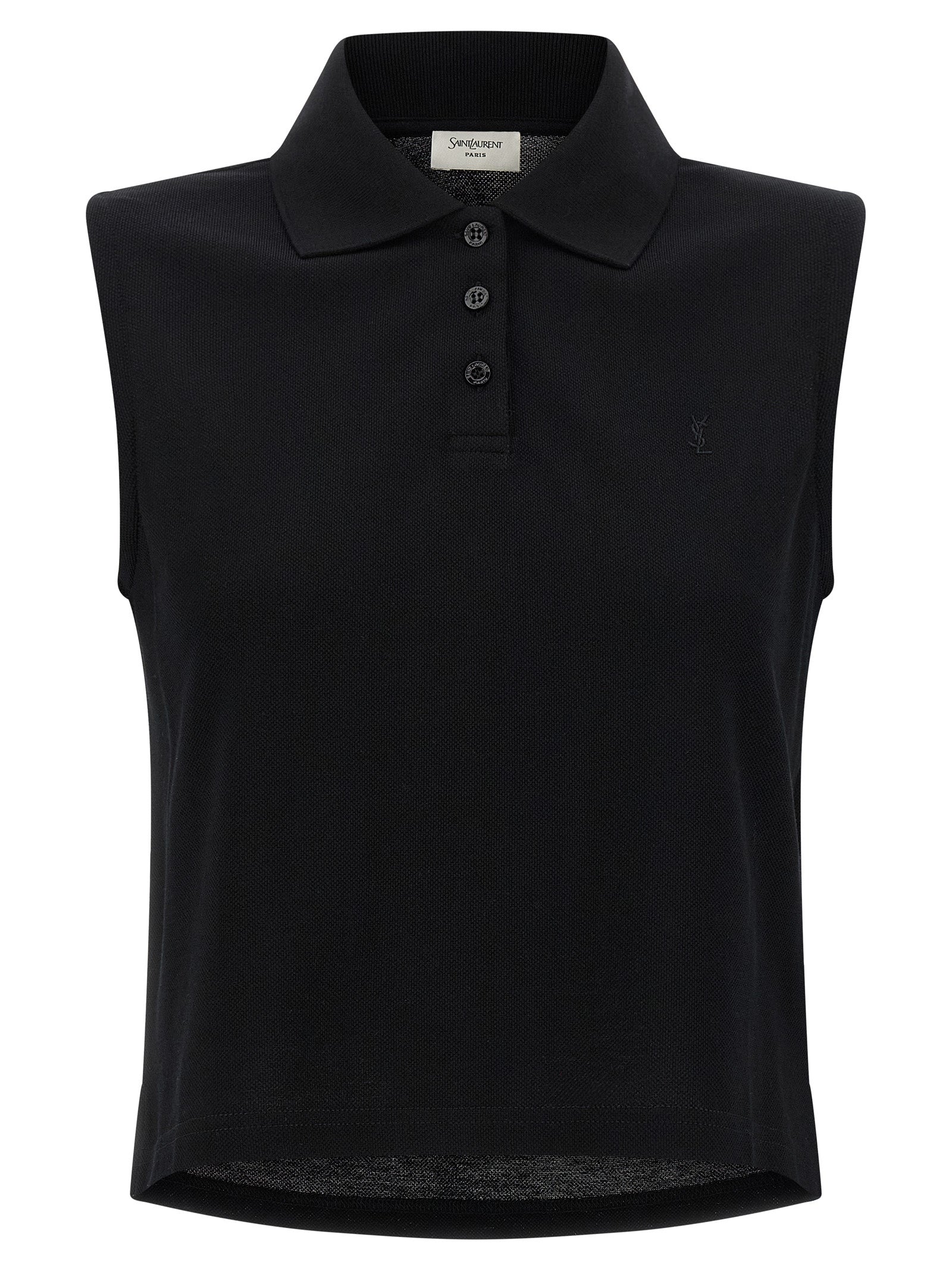 Saint Laurent Black Cotton Polo Shirt Saint Laurent