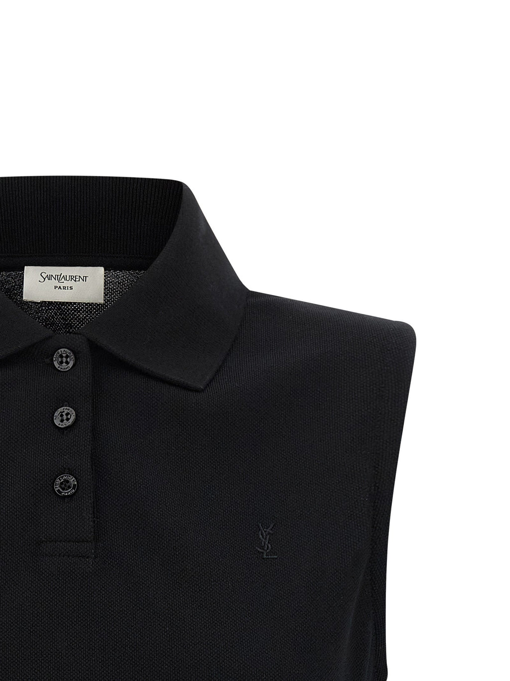 Saint Laurent Black Cotton Polo Shirt Saint Laurent