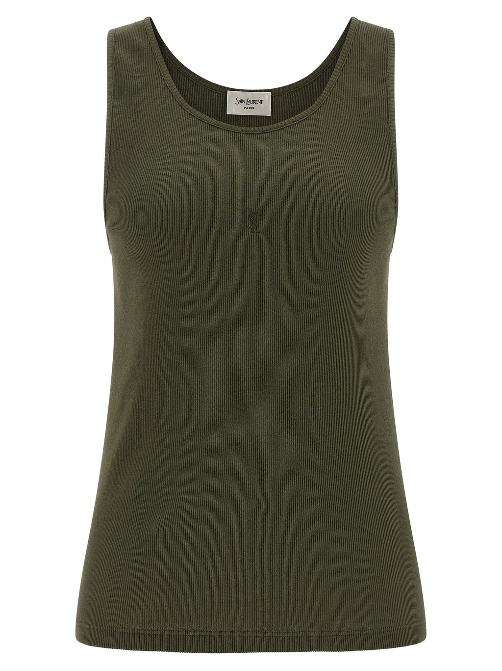 Saint Laurent Bicolor Cotton Tank Tops Saint Laurent