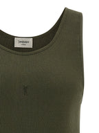 Saint Laurent Bicolor Cotton Tank Tops Saint Laurent