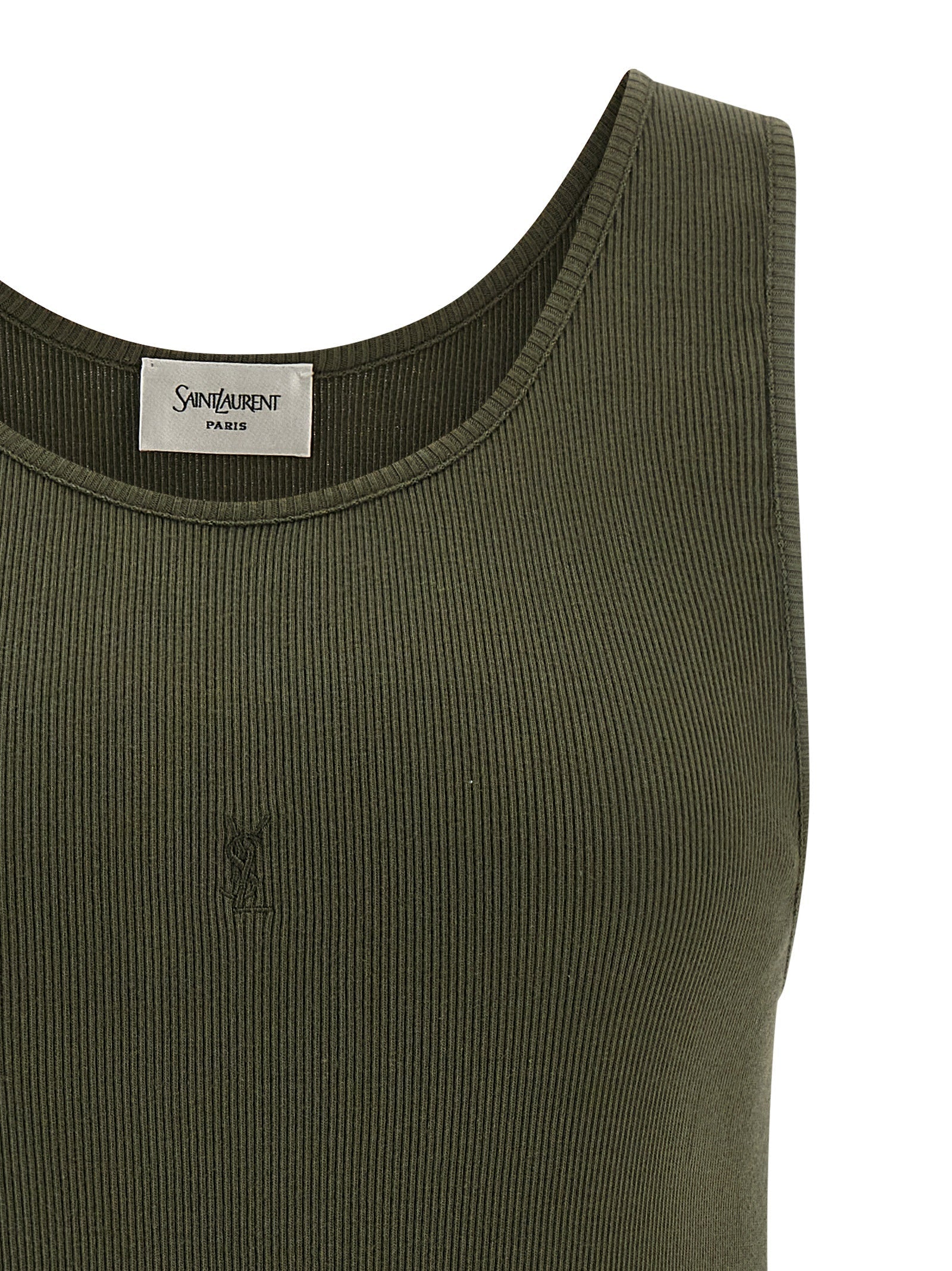 Saint Laurent Bicolor Cotton Tank Tops Saint Laurent