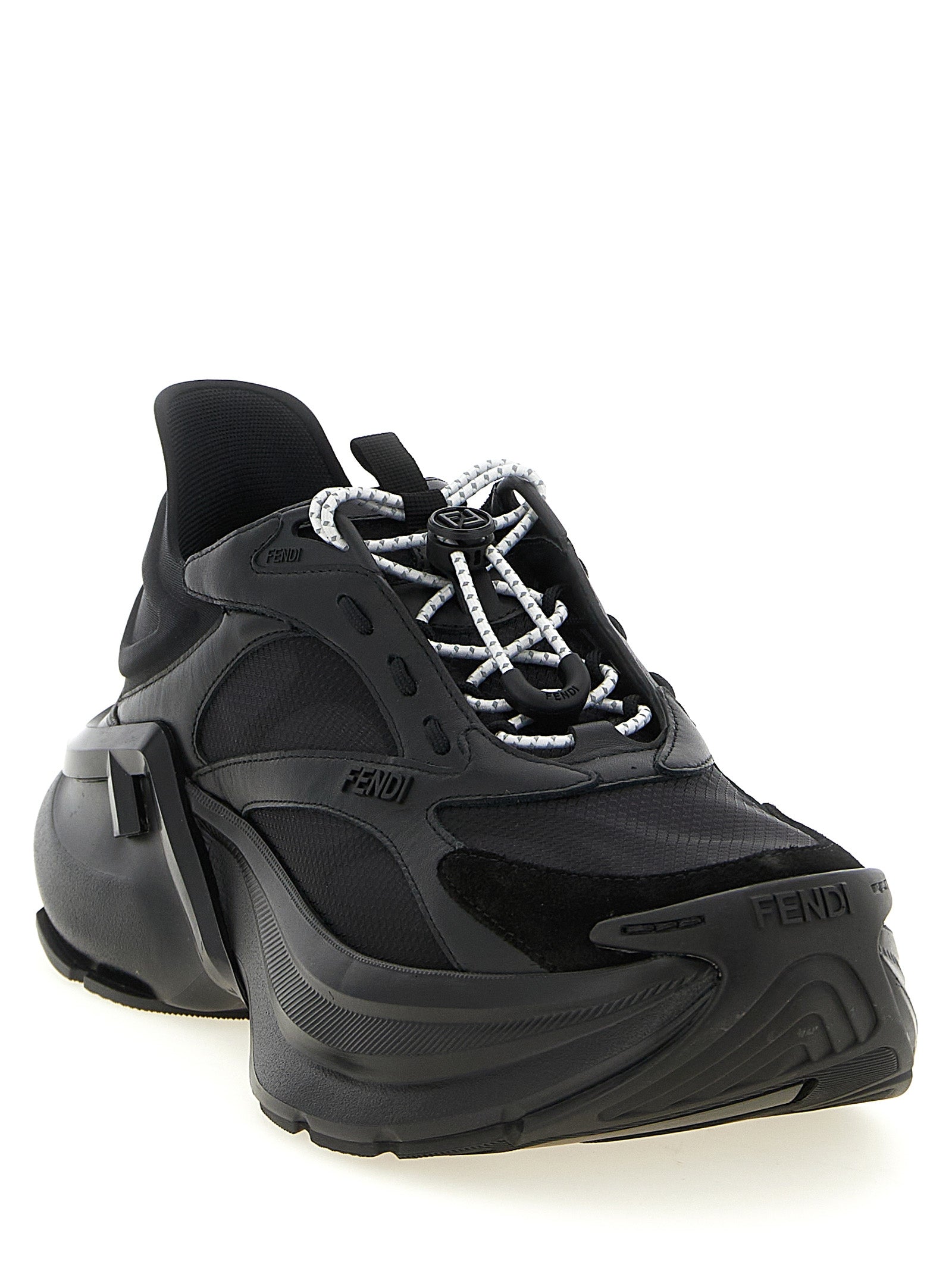 Fendi Black Calfskin Athletic Sneakers Fendi
