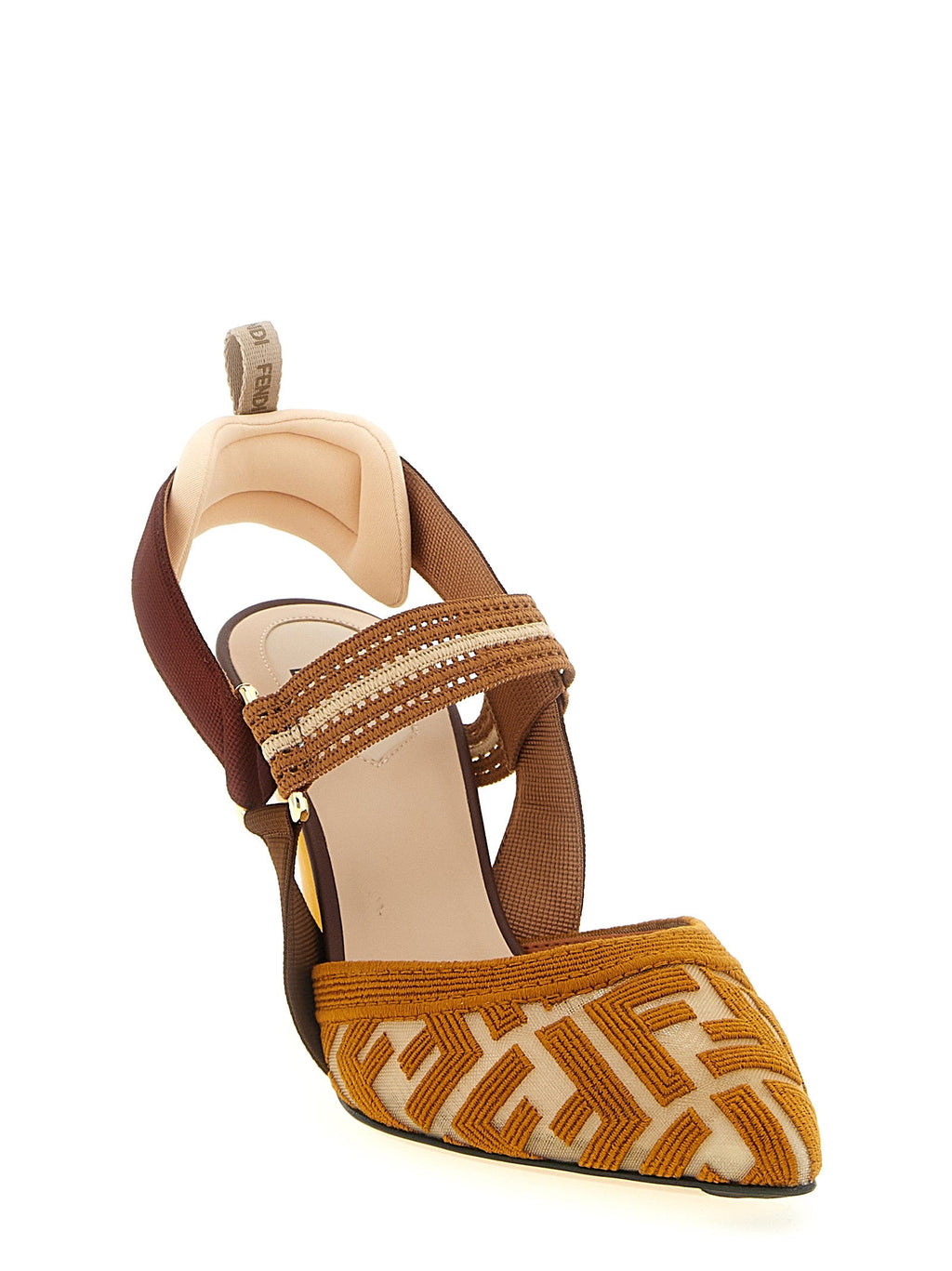 Fendi Brown Polyamide High Heel Pumps Fendi