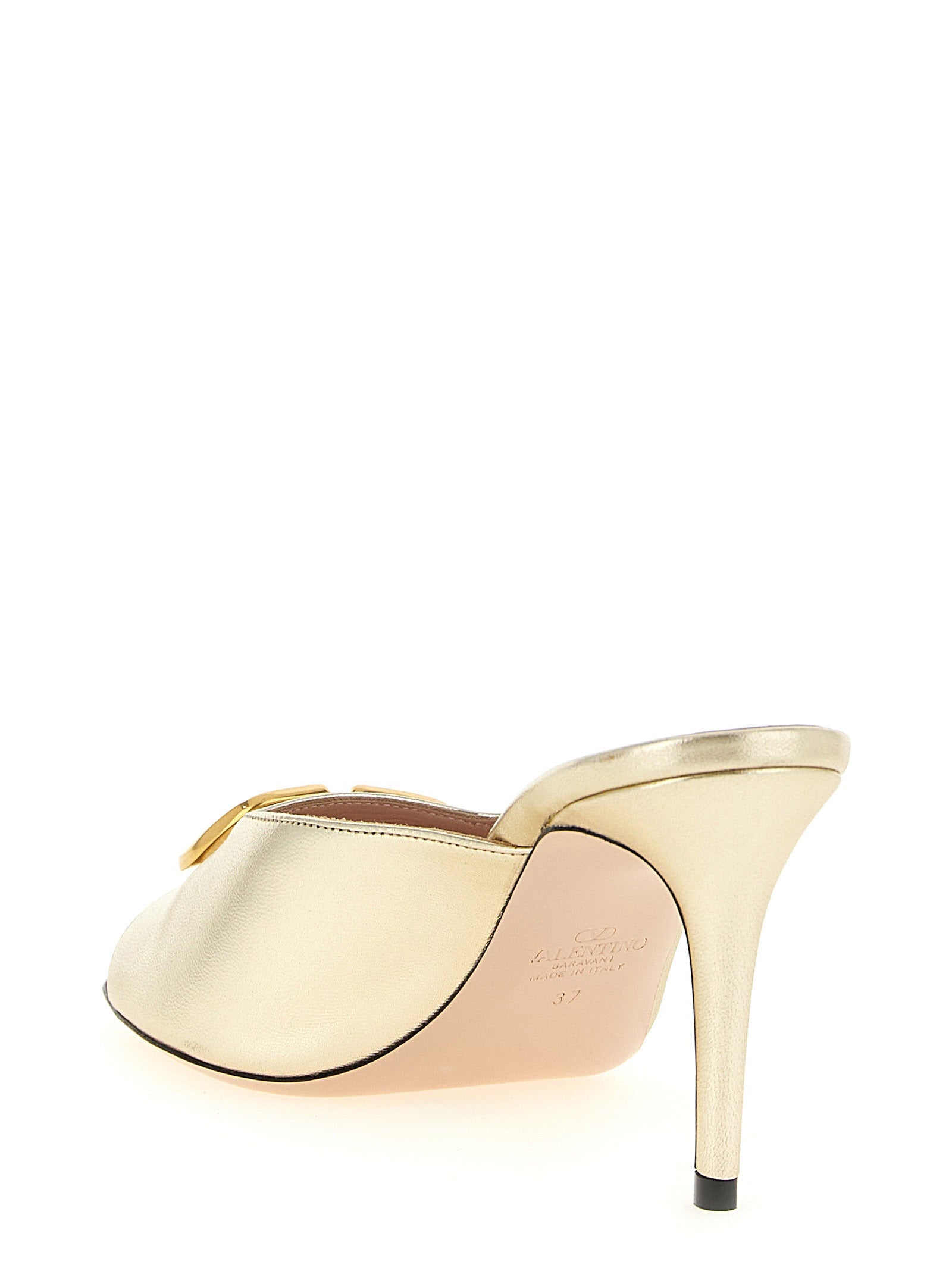 Valentino Garavani Gold Goatskin Stiletto Heel Sandals Valentino Garavani