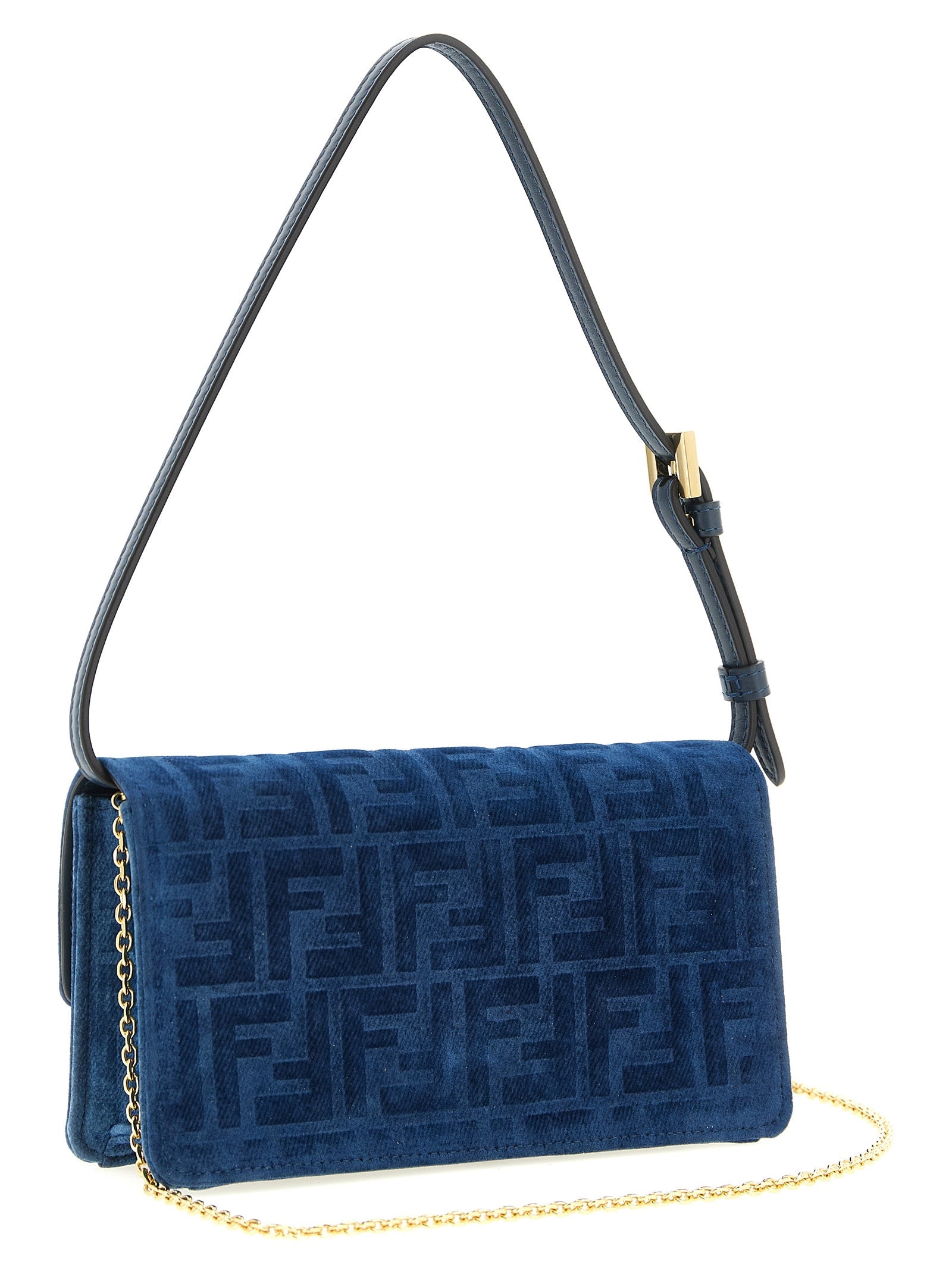 Fendi Blue Cotton Cardholder Fendi
