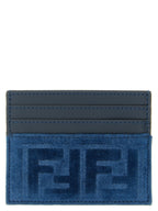 Fendi Blue Cotton Cardholder Fendi