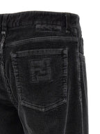 Fendi Gray Cotton Casual Pants Fendi