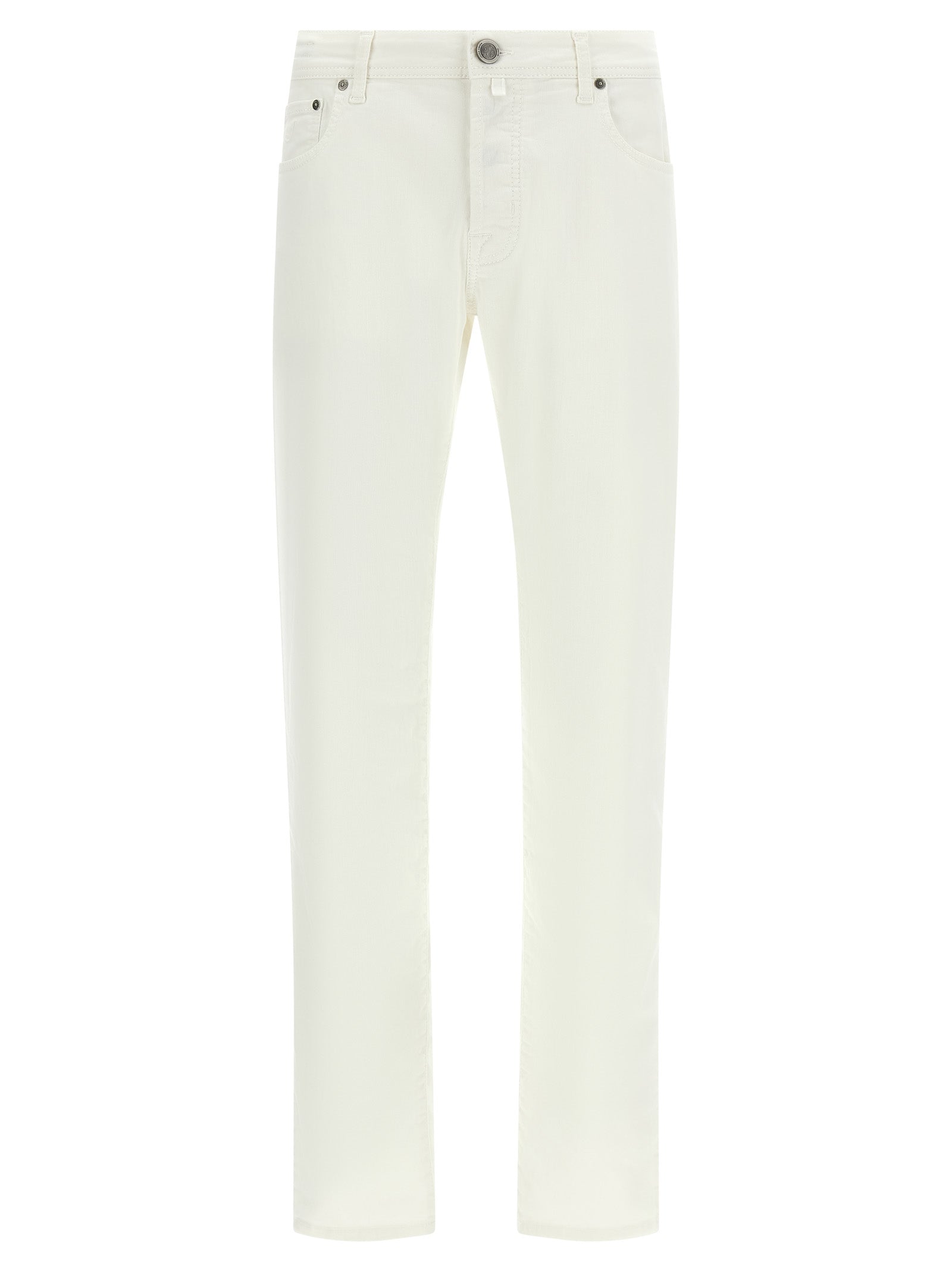 Jacob Cohen White Cotton Straight-Leg Jeans Jacob Cohen