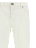 Jacob Cohen White Cotton Straight-Leg Jeans Jacob Cohen
