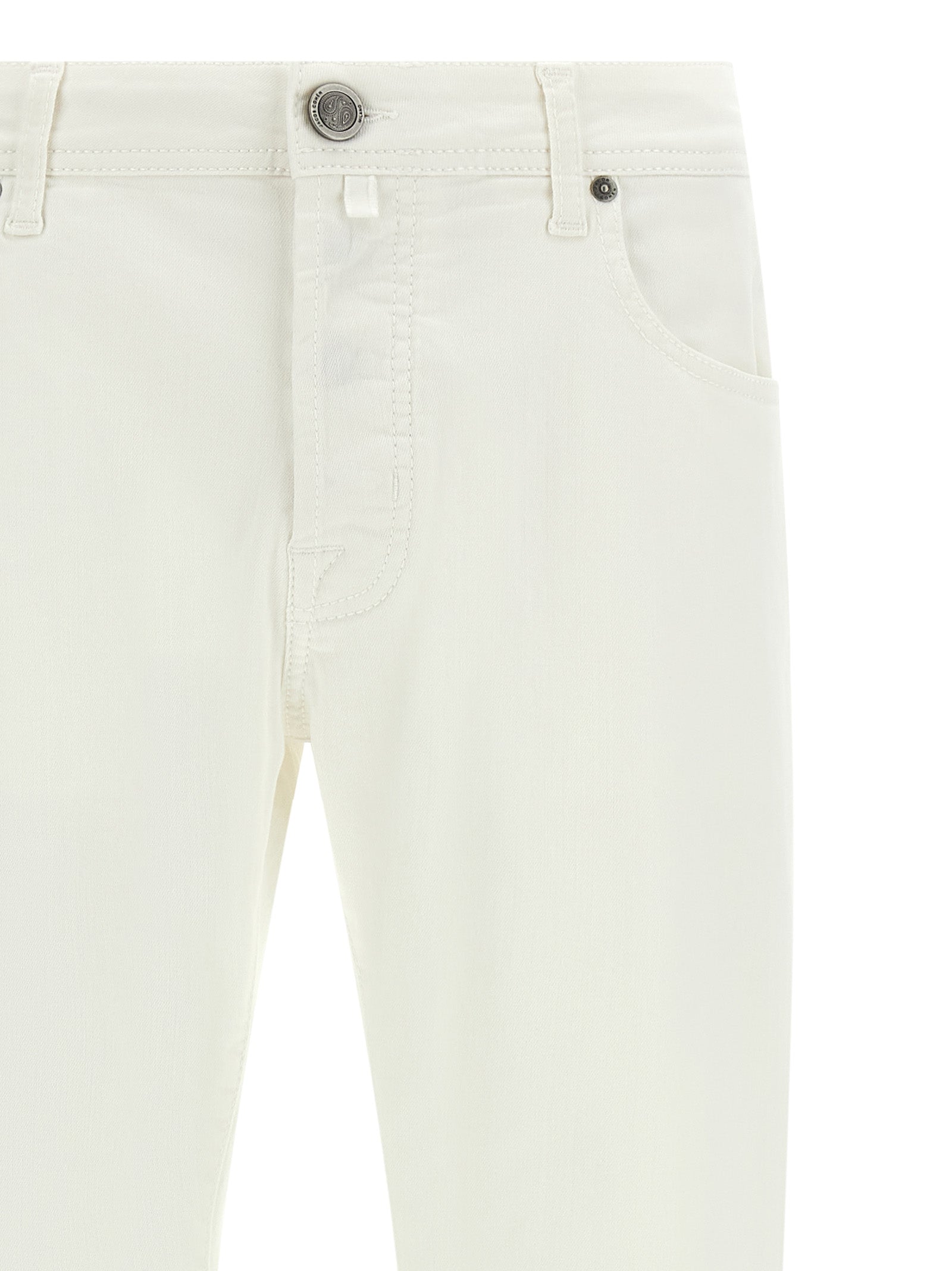 Jacob Cohen White Cotton Straight-Leg Jeans Jacob Cohen