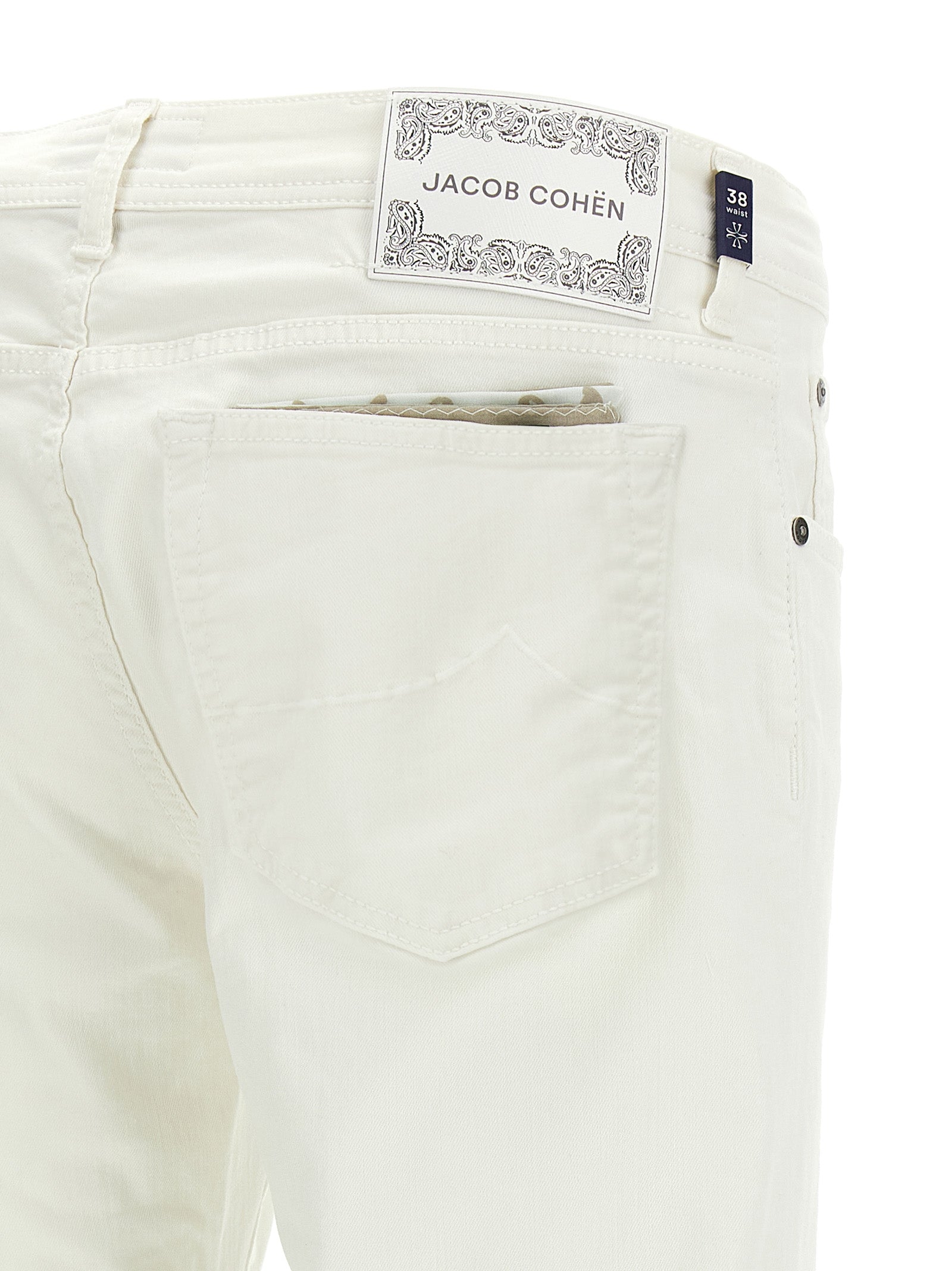 Jacob Cohen White Cotton Straight-Leg Jeans Jacob Cohen