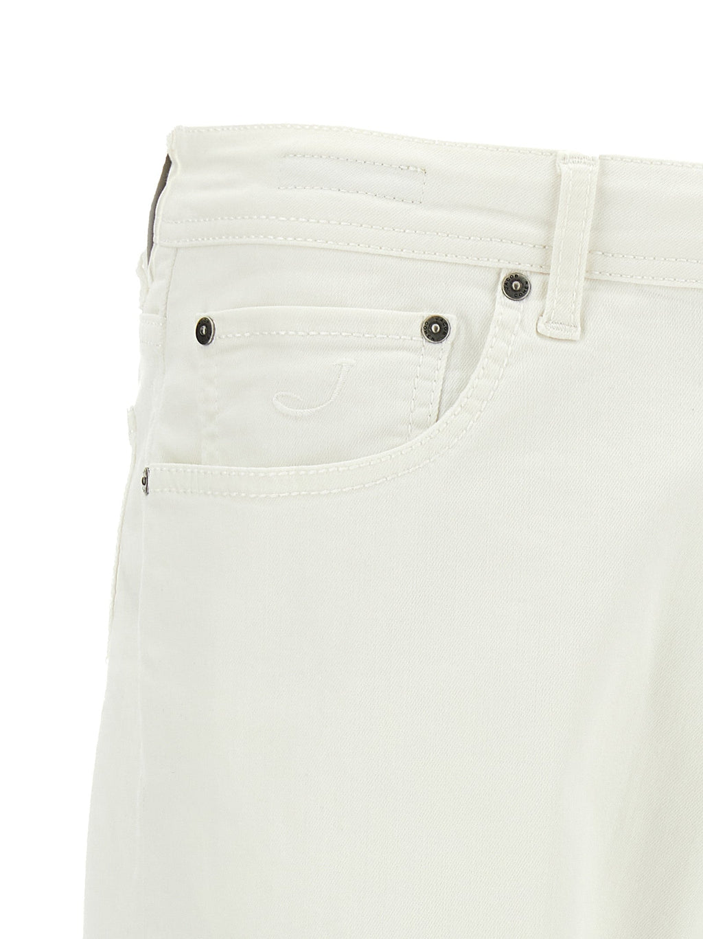 Jacob Cohen White Cotton Straight-Leg Jeans Jacob Cohen