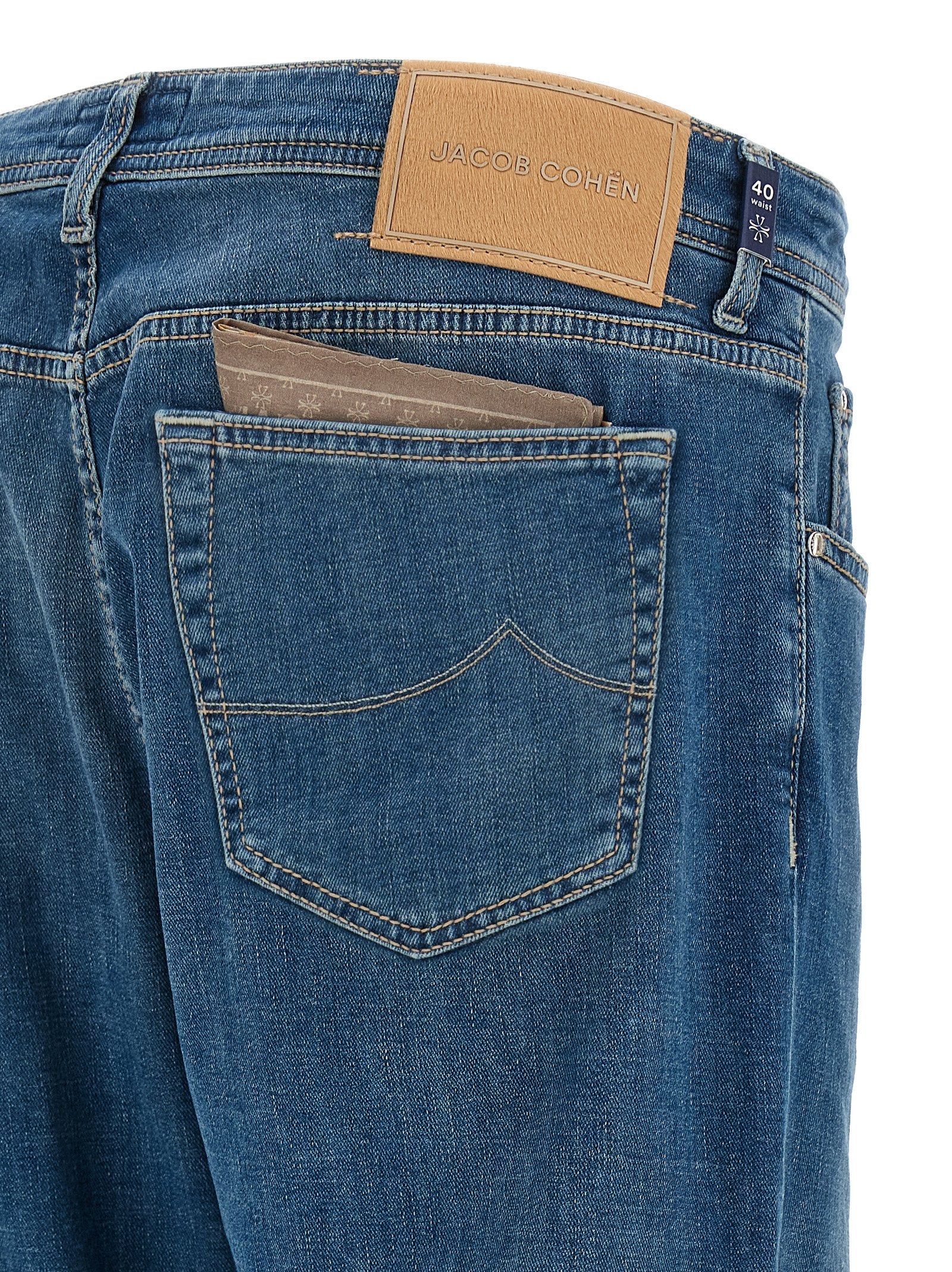 Jacob Cohen Blue Cotton Straight-Leg Jeans Jacob Cohen