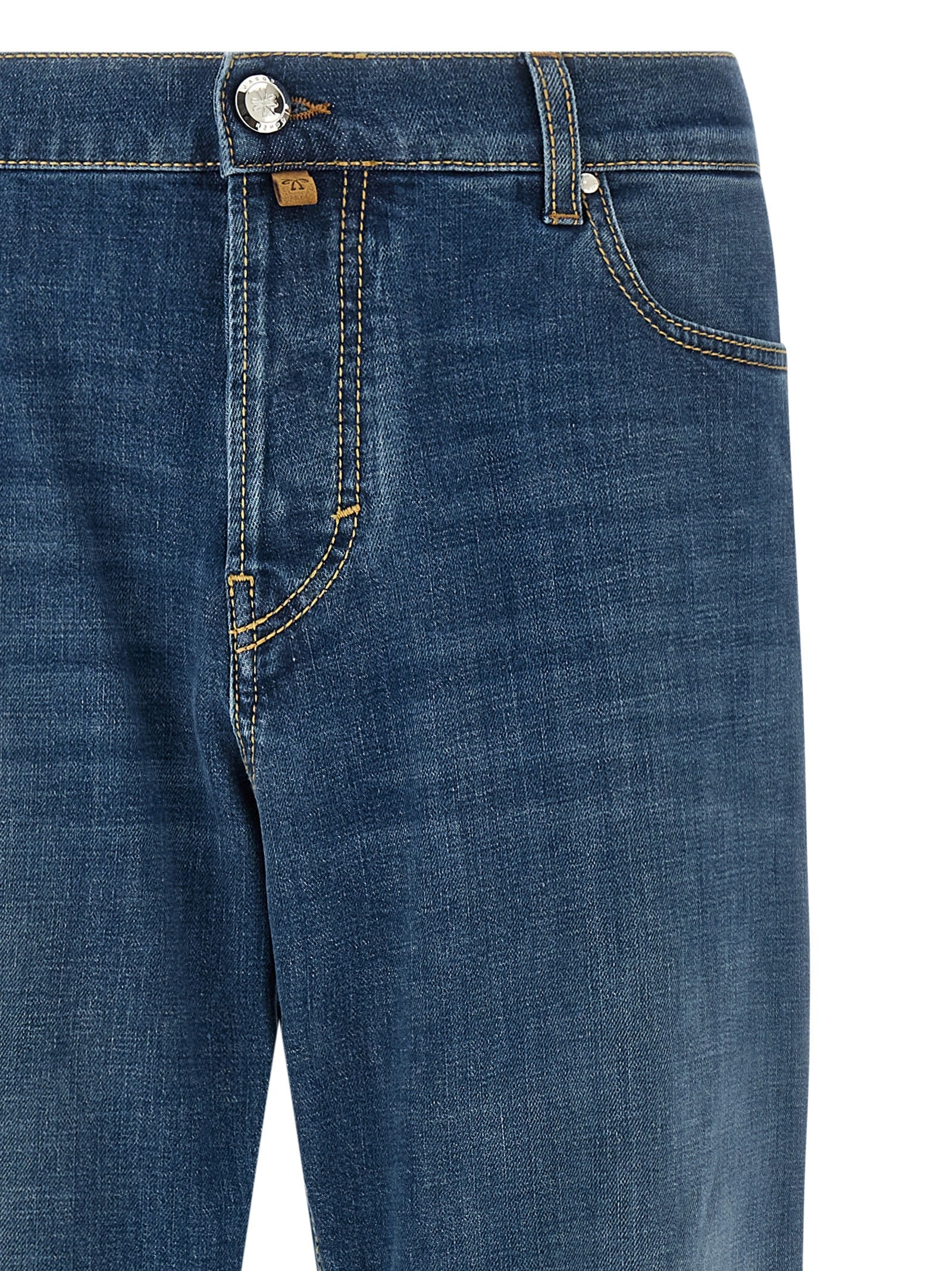 Jacob Cohen Blue Cotton Straight-Leg Jeans Jacob Cohen