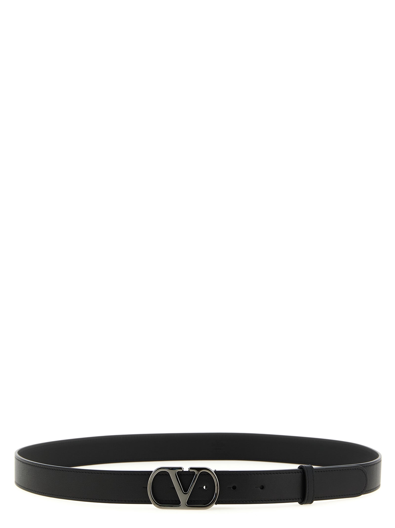 Valentino Garavani Black Calfskin Regular Belt Valentino Garavani