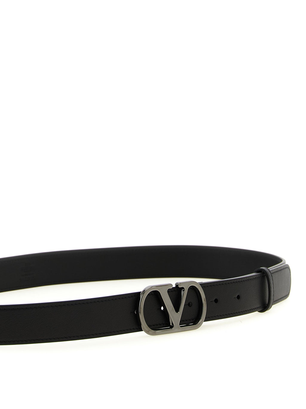 Valentino Garavani Black Calfskin Regular Belt Valentino Garavani
