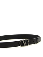 Valentino Garavani Black Calfskin Regular Belt Valentino Garavani