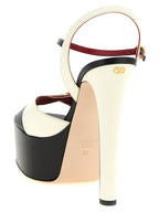 Valentino Garavani Bicolor Calfskin Stiletto Heel Sandals Valentino Garavani