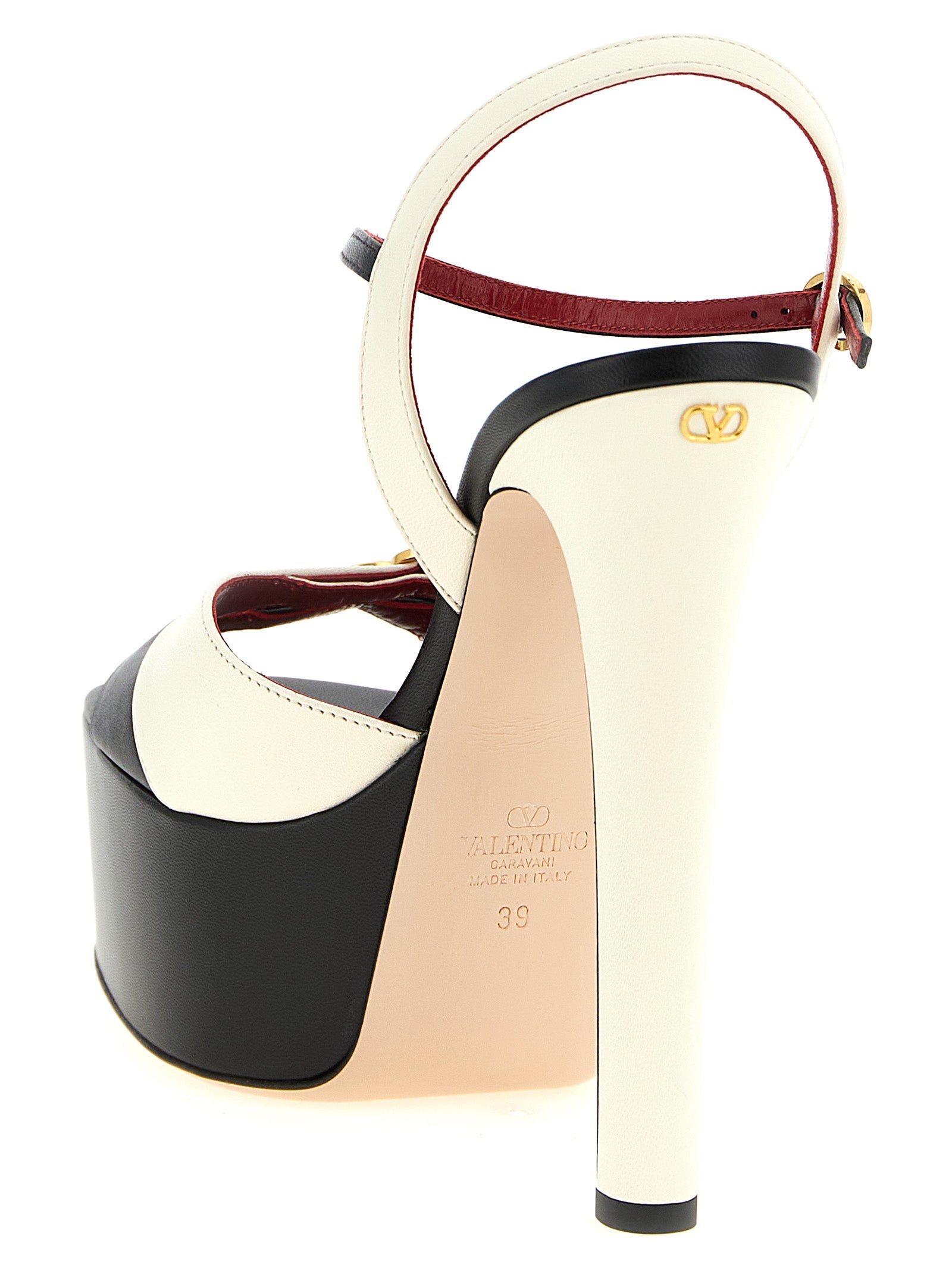 Valentino Garavani Bicolor Calfskin Stiletto Heel Sandals Valentino Garavani