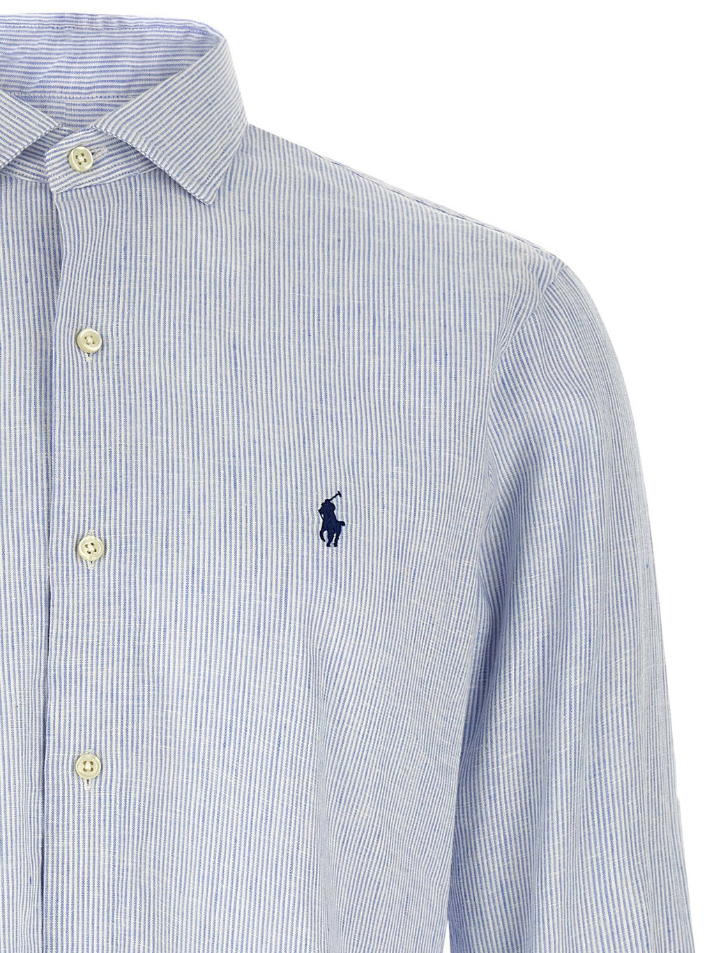 Polo Ralph Lauren Blue Linen Blouse Polo Ralph Lauren