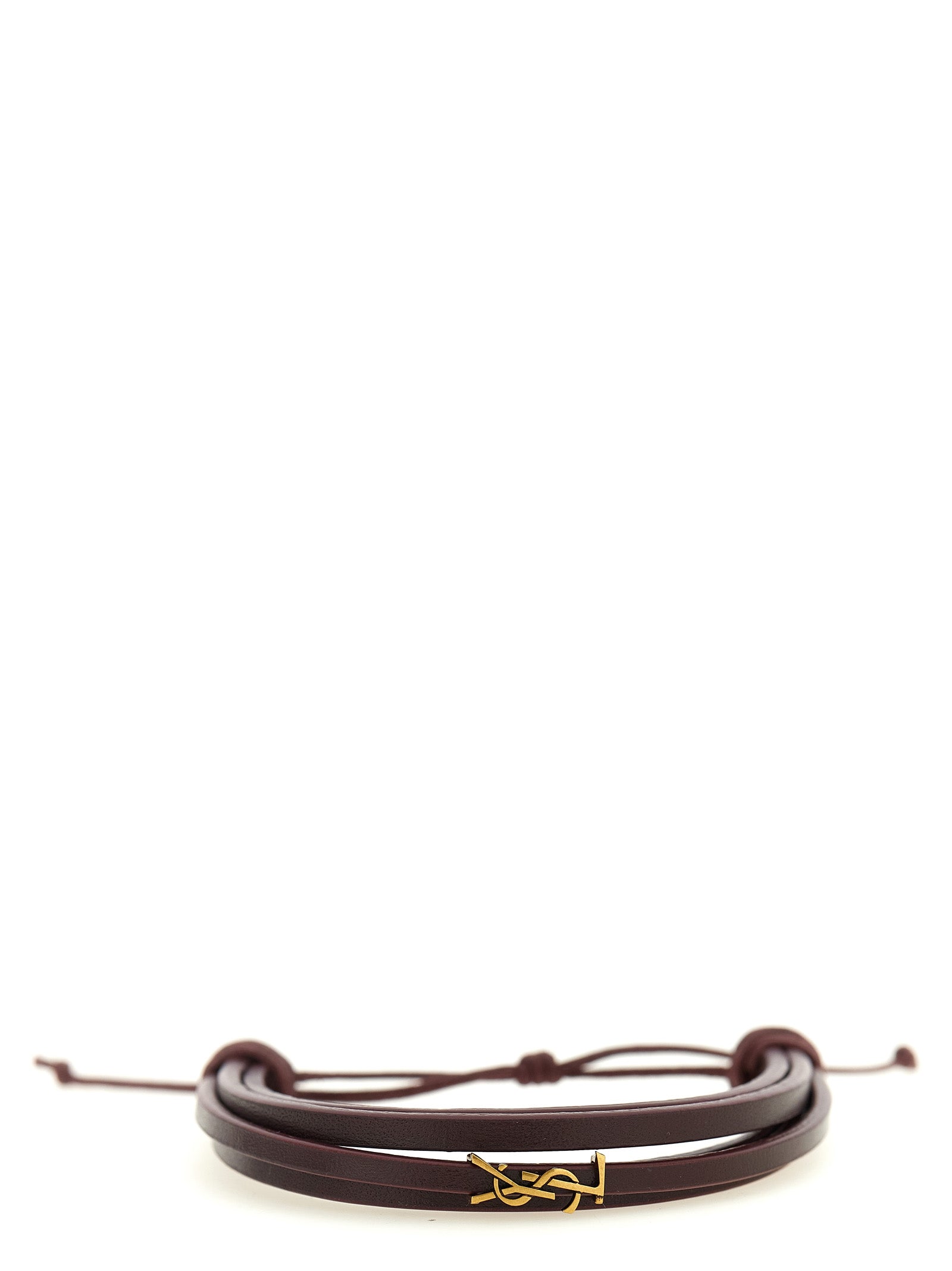 Saint Laurent Bordeaux Lamb Leather Bracelet Saint Laurent
