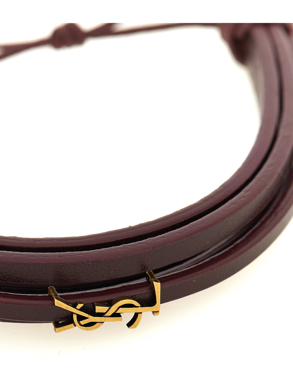 Saint Laurent Bordeaux Lamb Leather Bracelet Saint Laurent