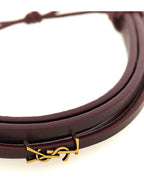Saint Laurent Bordeaux Lamb Leather Bracelet Saint Laurent