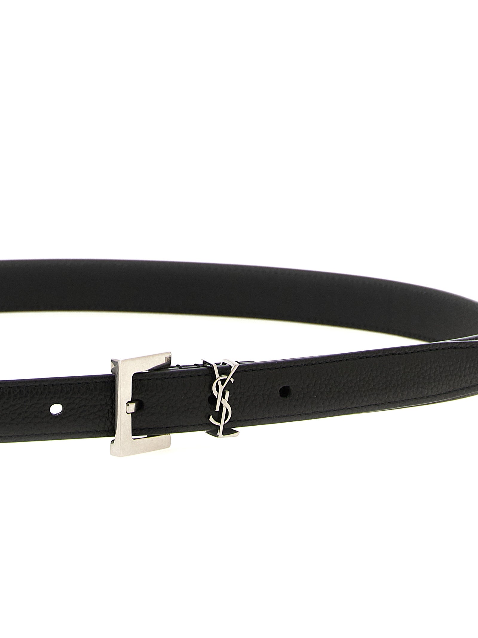 Saint Laurent Black Calfskin Regular Belt Saint Laurent