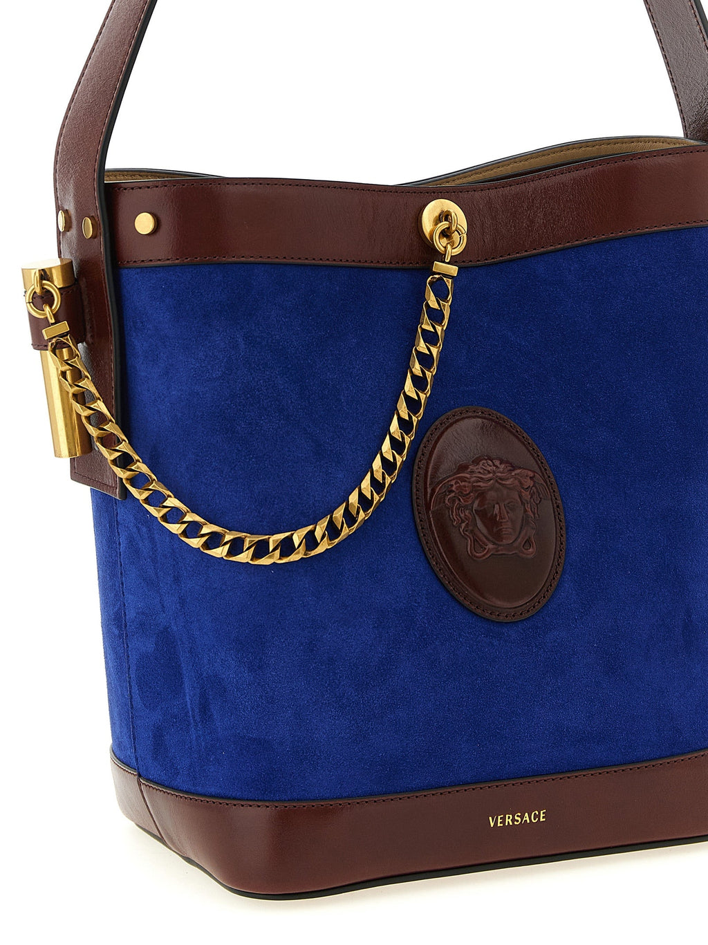 Versace Blue Calfskin Shoulder Bag Versace