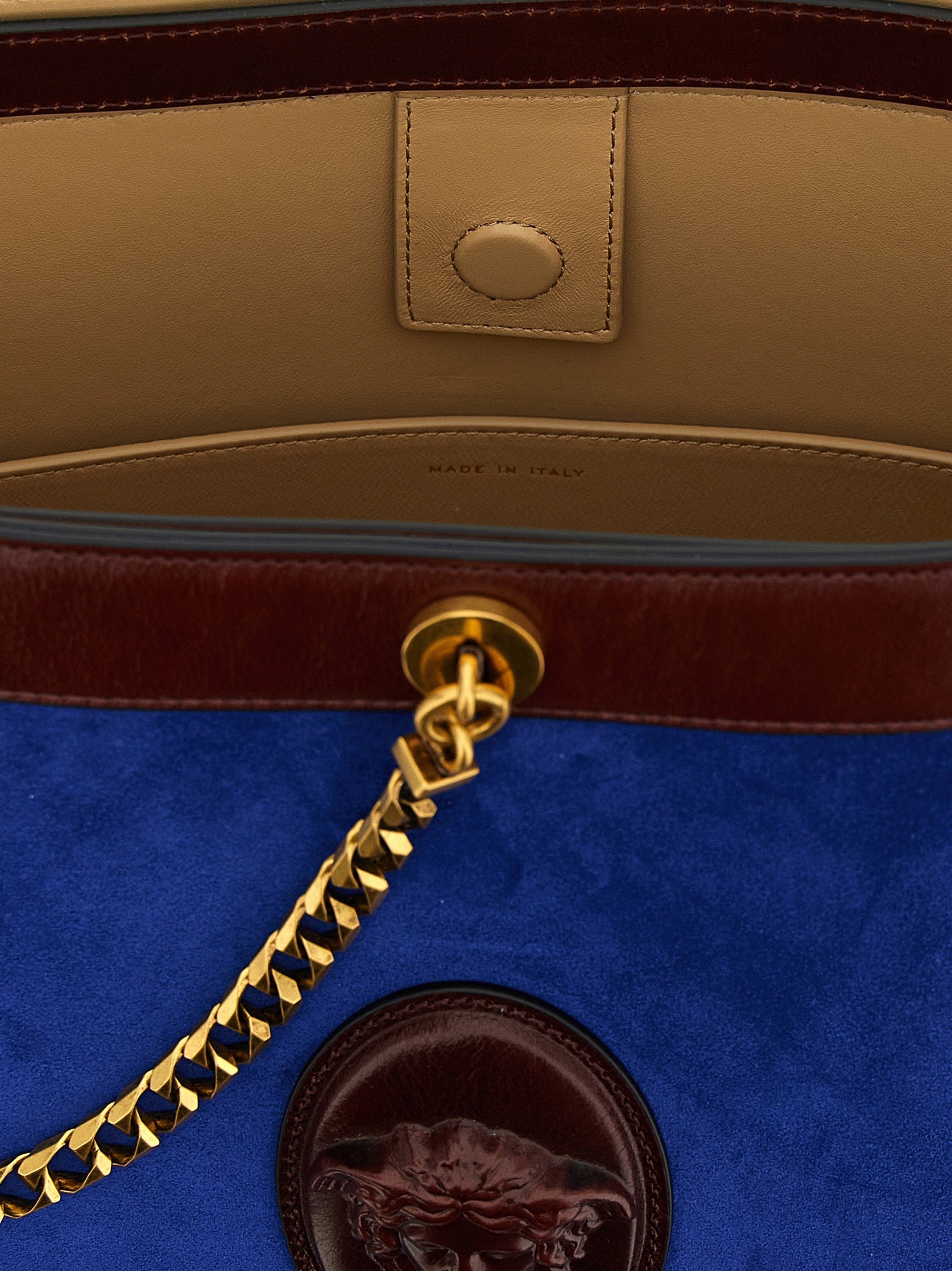 Versace Blue Calfskin Shoulder Bag Versace
