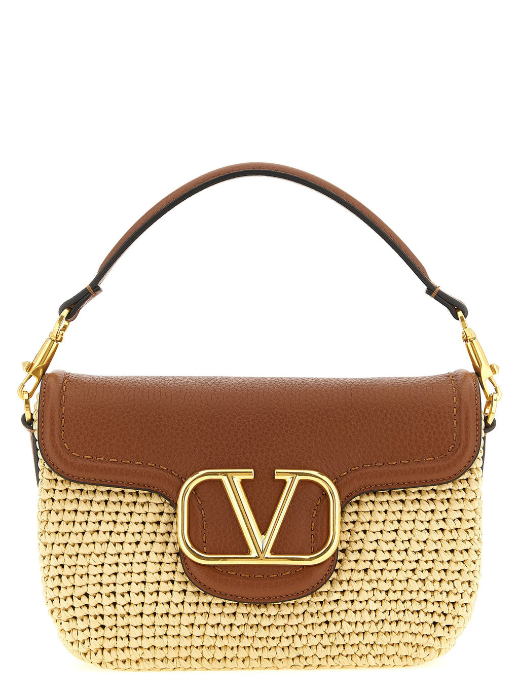 Valentino Garavani Brown Viscose Shoulder Bag Valentino Garavani