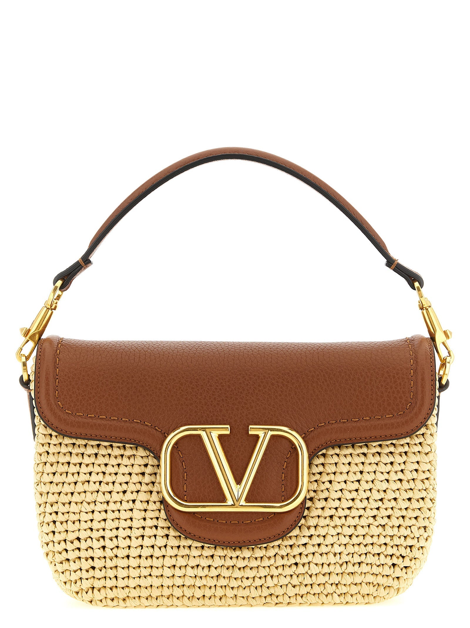 Valentino Garavani Brown Viscose Shoulder Bag Valentino Garavani