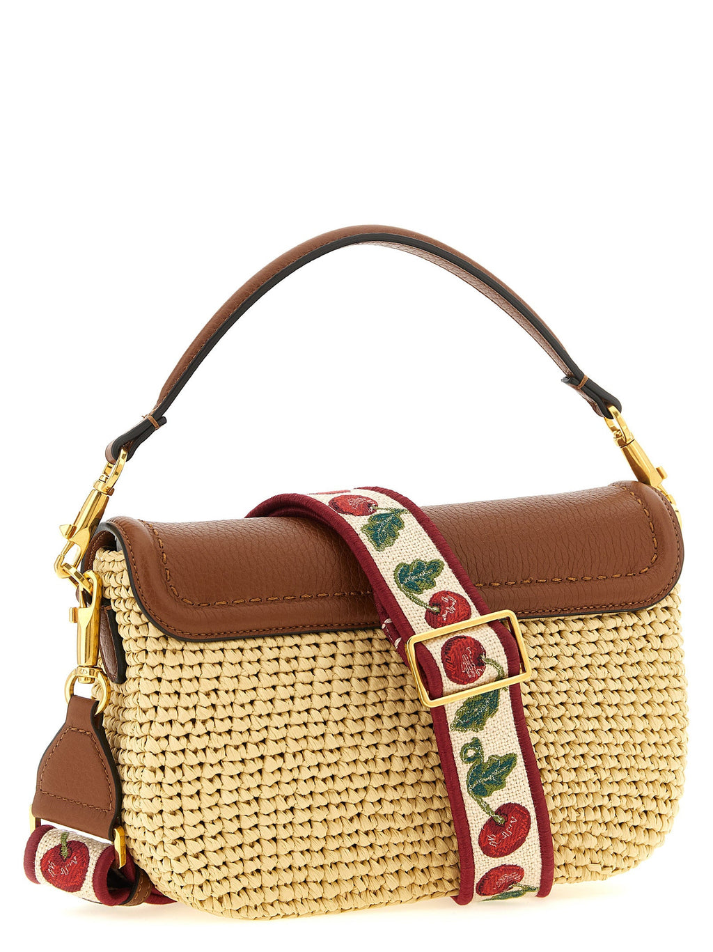 Valentino Garavani Brown Viscose Shoulder Bag Valentino Garavani