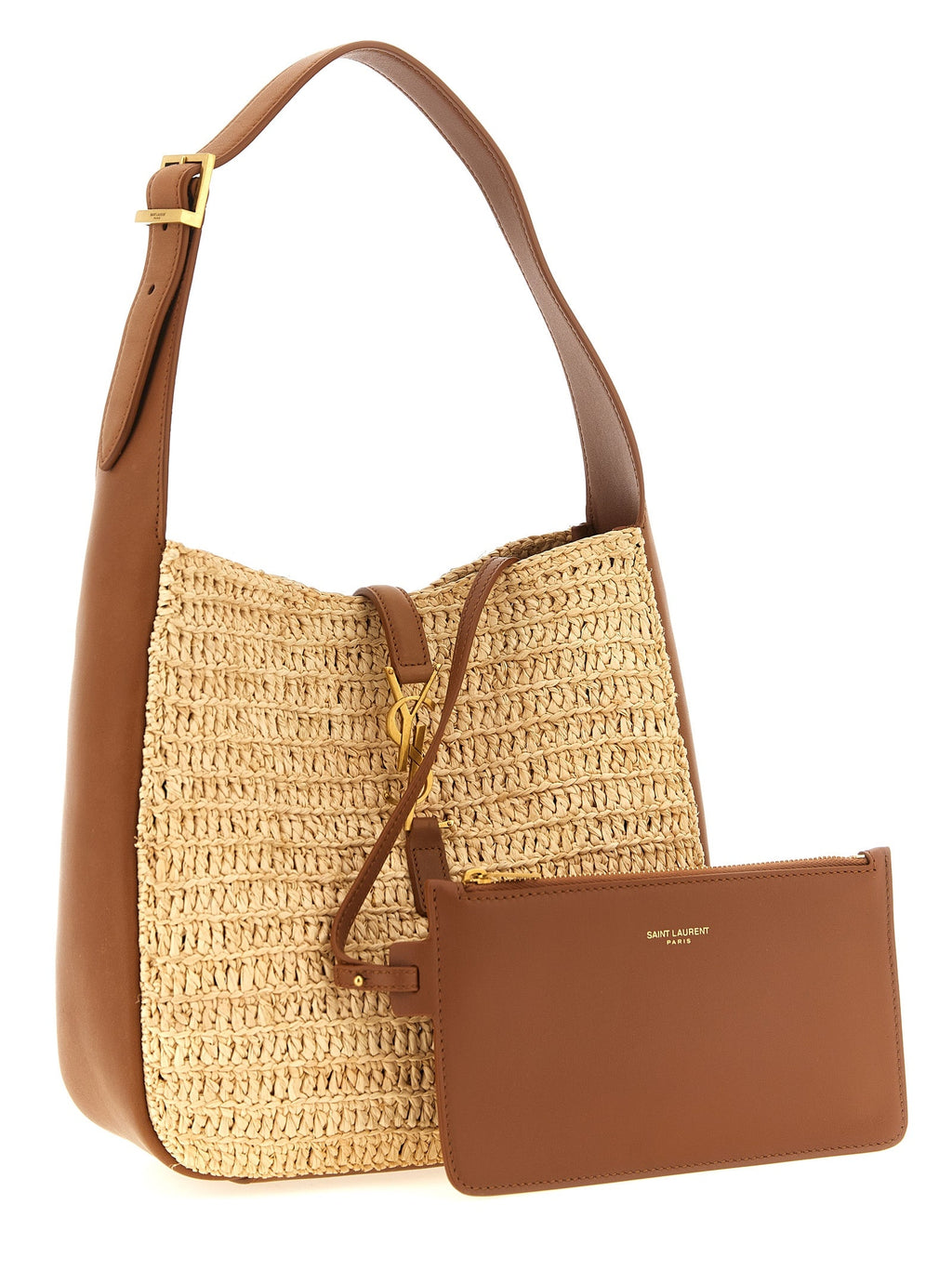 Saint Laurent Beige Raffia Shoulder Bag Saint Laurent