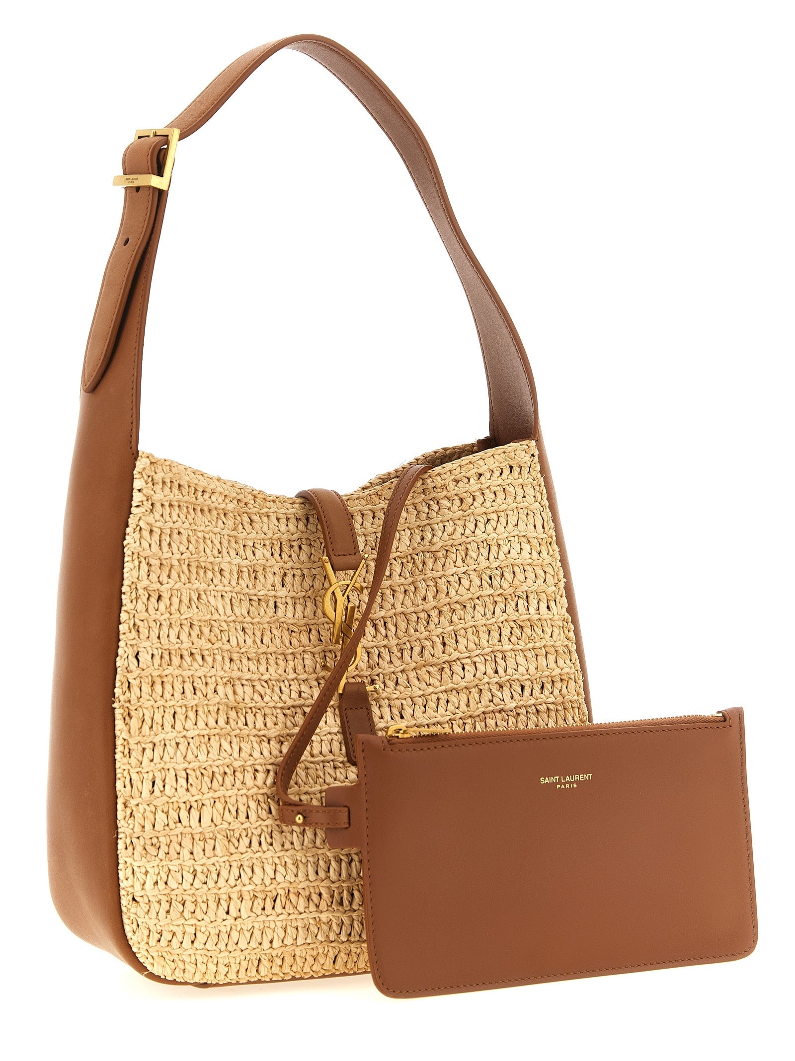 Saint Laurent Beige Raffia Shoulder Bag Saint Laurent