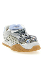 Fendi Gray Calfskin Athletic Sneakers Fendi