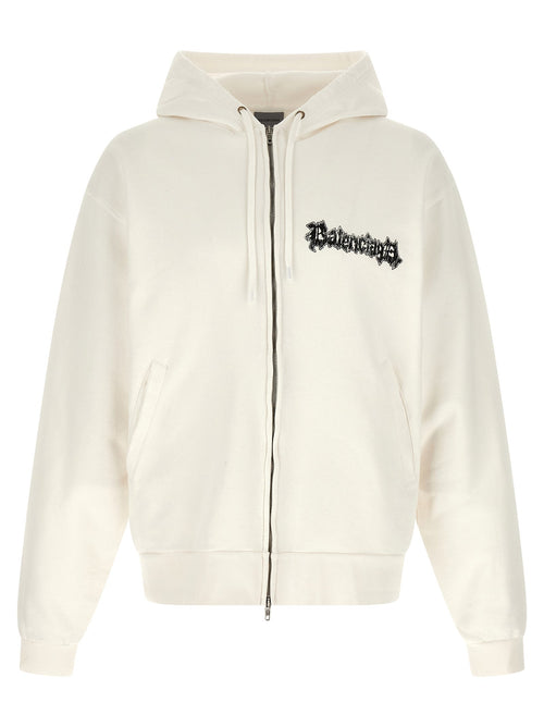 Balenciaga White Cotton Sweatshirt Balenciaga