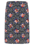 Fendi Gray Cotton Midi Skirt Fendi
