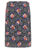 Fendi Gray Cotton Midi Skirt Fendi