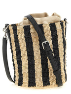 Valentino Garavani Black Straw Shoulder Bag Valentino Garavani