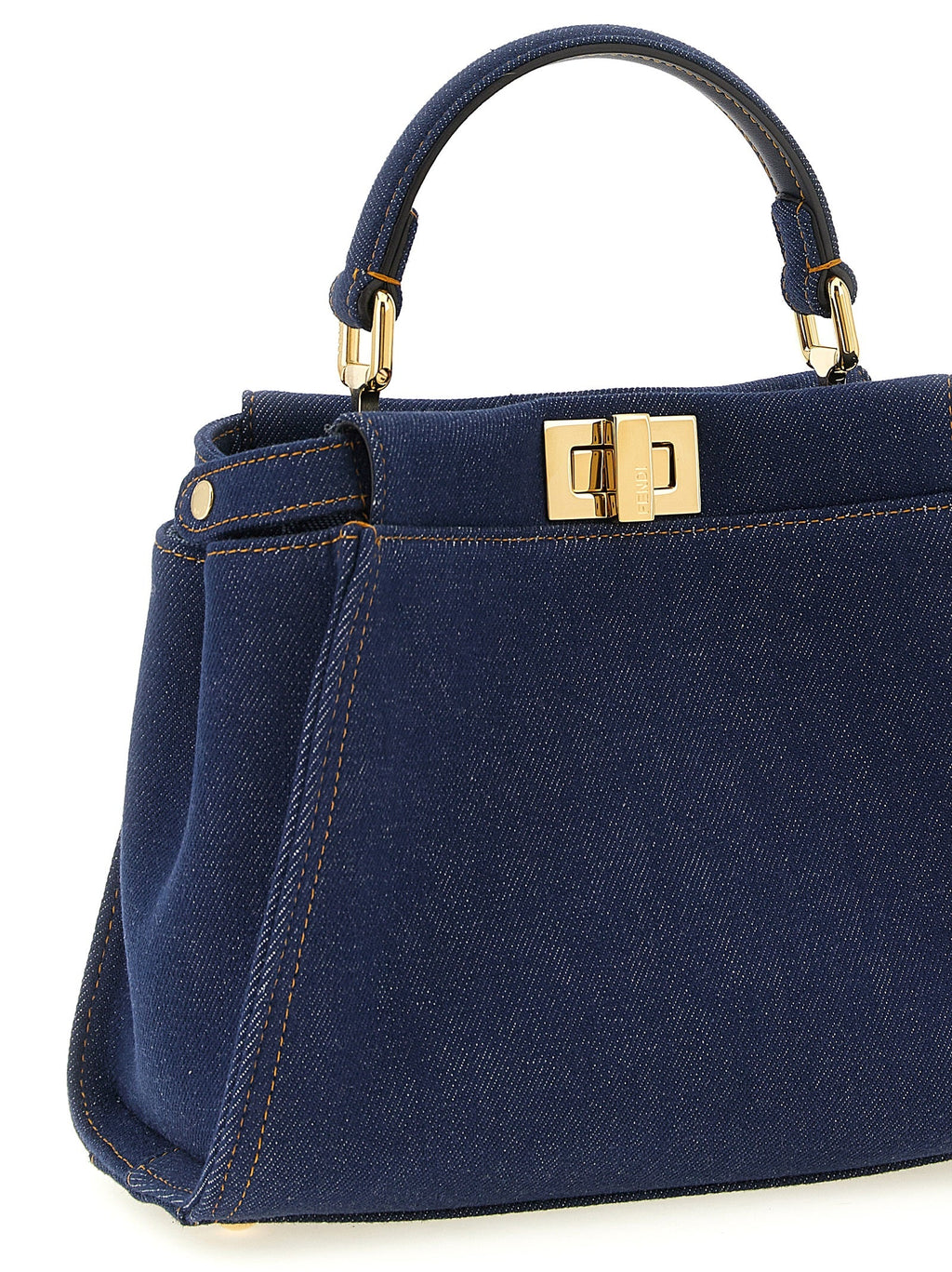 Fendi Blue Cotton Handbag Fendi