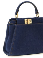 Fendi Blue Cotton Handbag Fendi