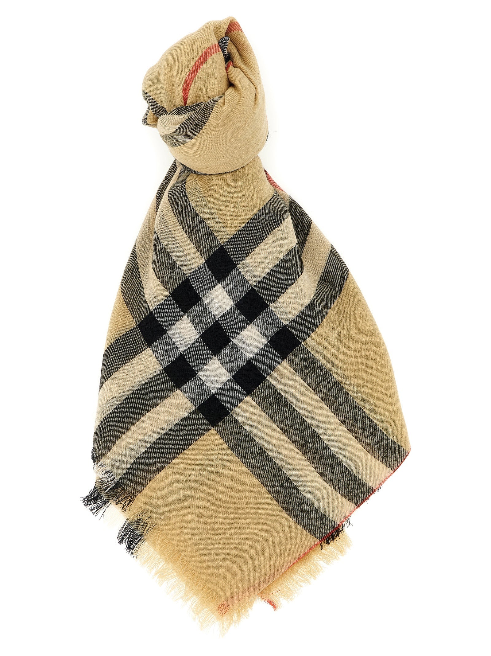 Burberry Beige Wool Scarf Burberry